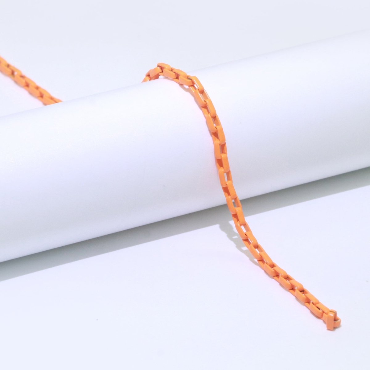 Enamel Paper Clip Cable Link Elongated Chain by Yard, Summer Colorful Chain Supply, Wholesale Bulk Roll Unfinished Chain for Jewelry Making | ROLL-543, ROLL-544, ROLL-545, ROLL-546, ROLL-547 Clearance Pricing - DLUXCA