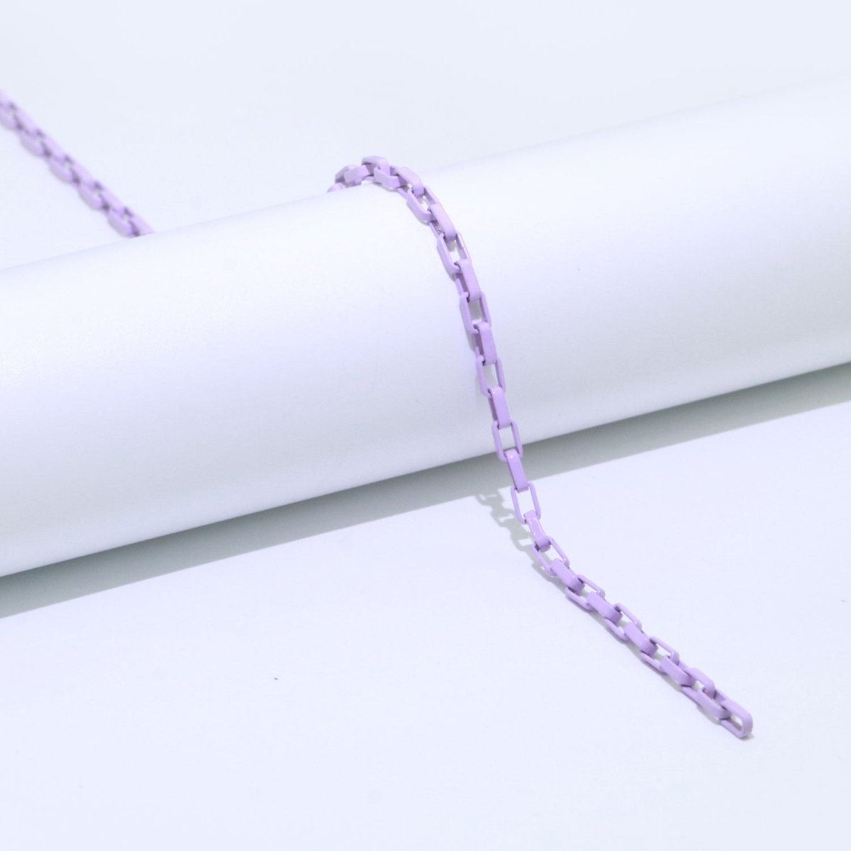 Enamel Paper Clip Cable Link Elongated Chain by Yard, Summer Colorful Chain Supply, Wholesale Bulk Roll Unfinished Chain for Jewelry Making | ROLL-543, ROLL-544, ROLL-545, ROLL-546, ROLL-547 Clearance Pricing - DLUXCA