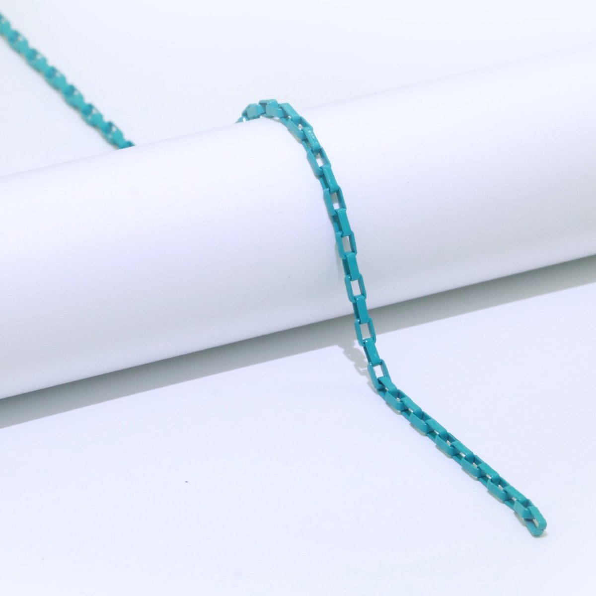 Enamel Paper Clip Cable Link Elongated Chain by Yard, Summer Colorful Chain Supply, Wholesale Bulk Roll Unfinished Chain for Jewelry Making | ROLL-543, ROLL-544, ROLL-545, ROLL-546, ROLL-547 Clearance Pricing - DLUXCA