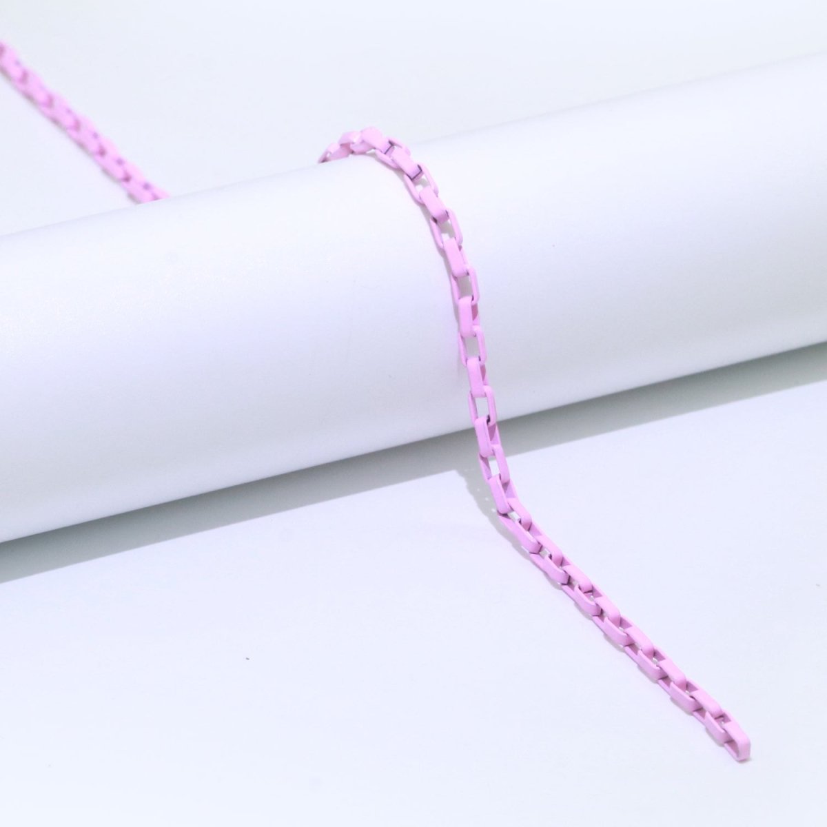 Enamel Paper Clip Cable Link Elongated Chain by Yard, Summer Colorful Chain Supply, Wholesale Bulk Roll Unfinished Chain for Jewelry Making | ROLL-543, ROLL-544, ROLL-545, ROLL-546, ROLL-547 Clearance Pricing - DLUXCA