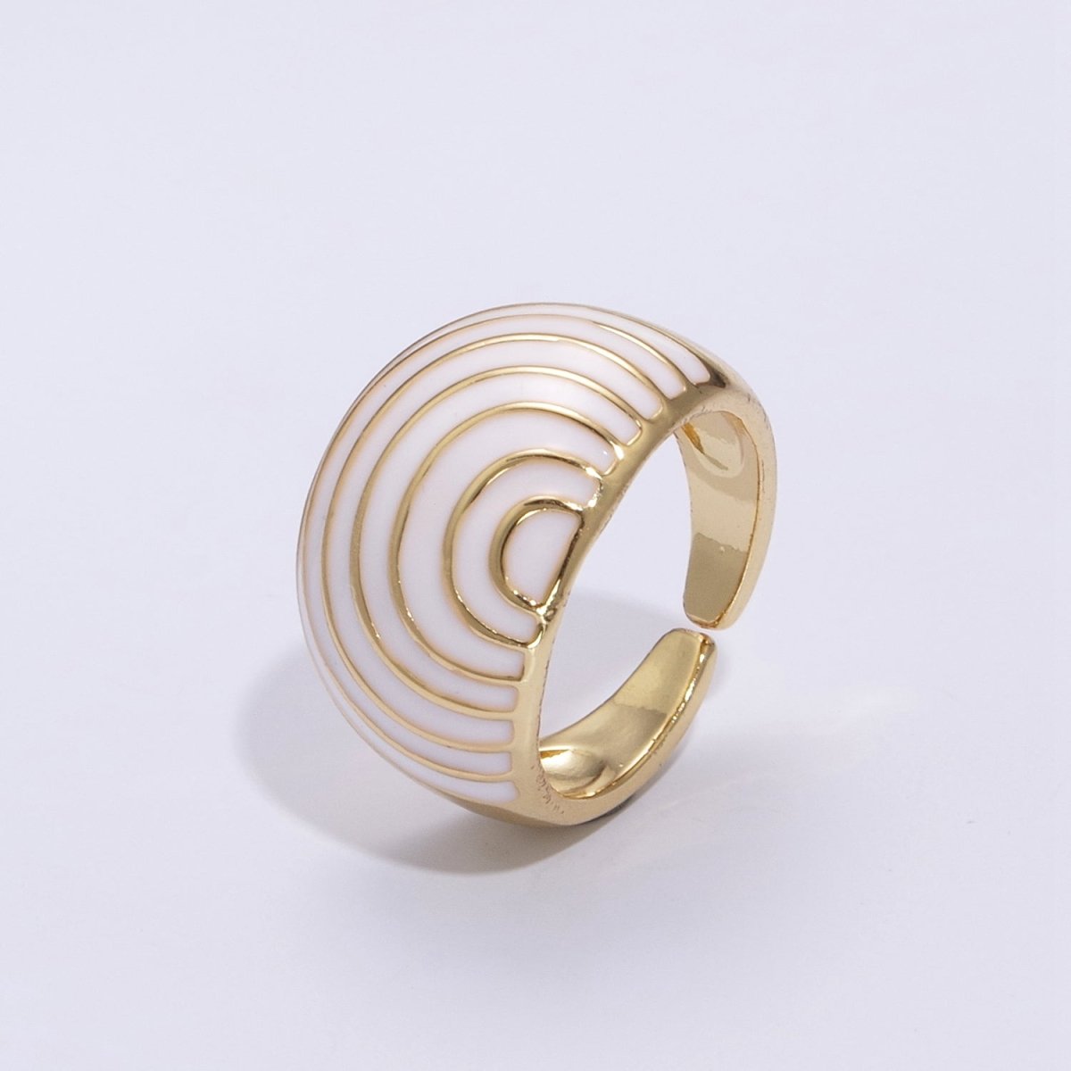 Enamel Rainbow Dome Ring for Women in Gold Chunky Bold Enamel Ring Signet Statement Ring y2k Jewelry U-083~U-093 - DLUXCA