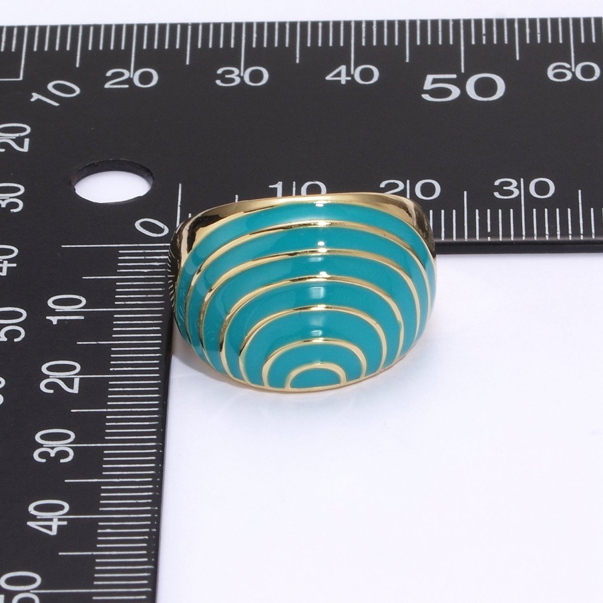 Enamel Rainbow Dome Ring for Women in Gold Chunky Bold Enamel Ring Signet Statement Ring y2k Jewelry U-083~U-093 - DLUXCA