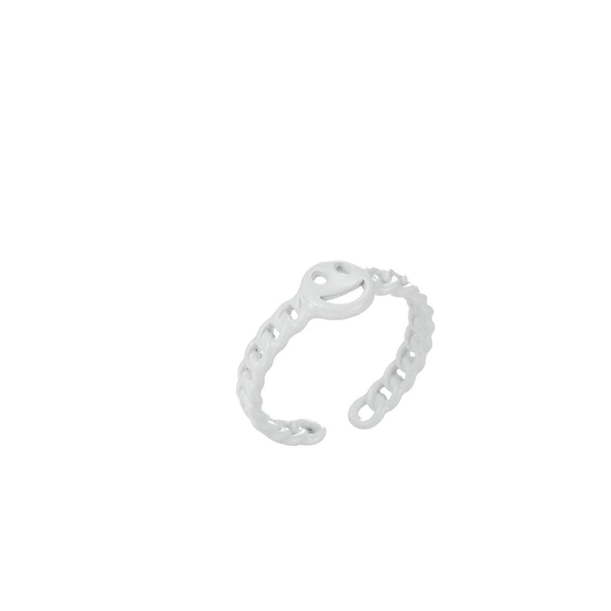 Enamel Smiley Face Open Adjustable Stacking Ring Y2K Neon Colorful Ring Unisex Jewelry - DLUXCA