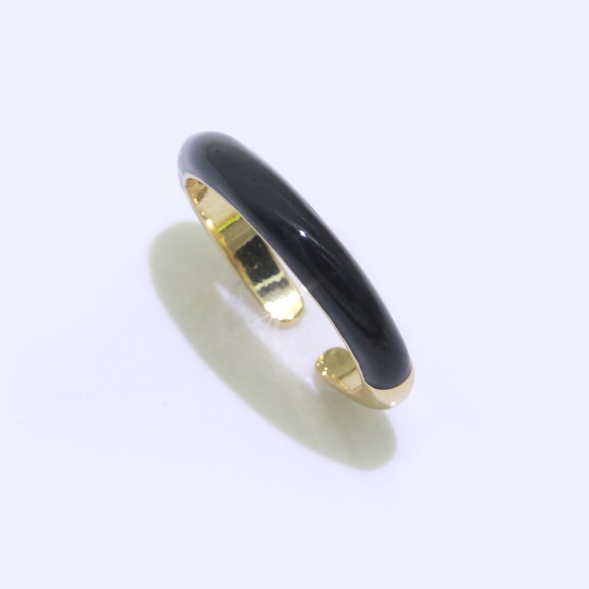 Enamel stacking ring Minimalist Jewelry Gold Filled Open Adjustable Ring for Women S-031 ~ S-039 - DLUXCA