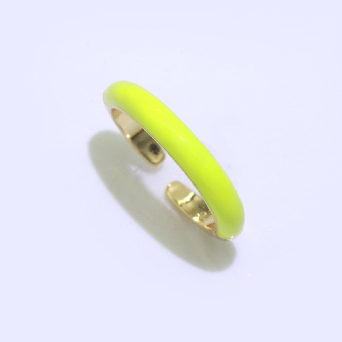 Enamel stacking ring Minimalist Jewelry Gold Filled Open Adjustable Ring for Women S-031 ~ S-039 - DLUXCA