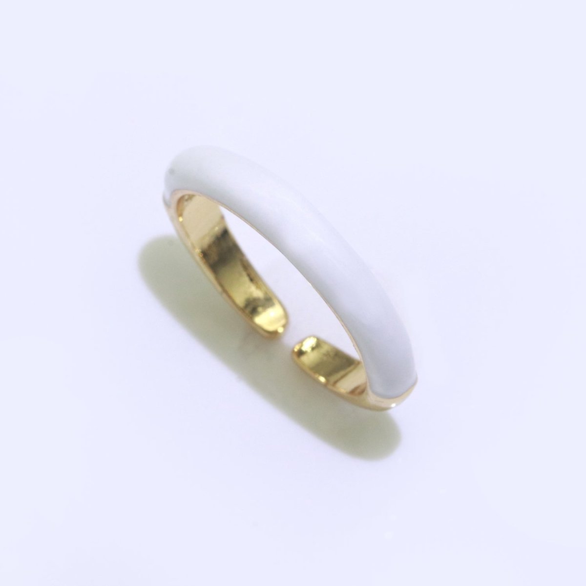 Enamel stacking ring Minimalist Jewelry Gold Filled Open Adjustable Ring for Women S-031 ~ S-039 - DLUXCA