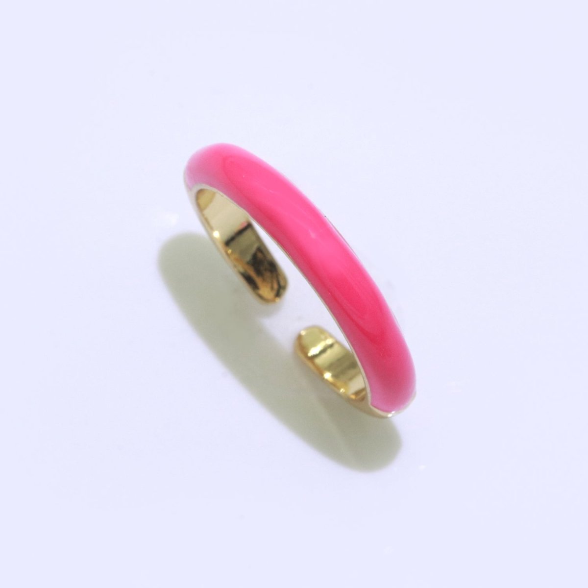 Enamel stacking ring Minimalist Jewelry Gold Filled Open Adjustable Ring for Women S-031 ~ S-039 - DLUXCA