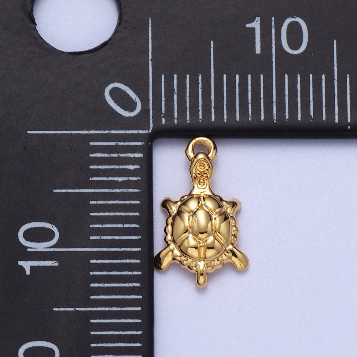 Endangered Sea Turtle Tortoise Puffed Ocean Animal Add-On Charm in Gold & Silver | AC042 AC043 - DLUXCA
