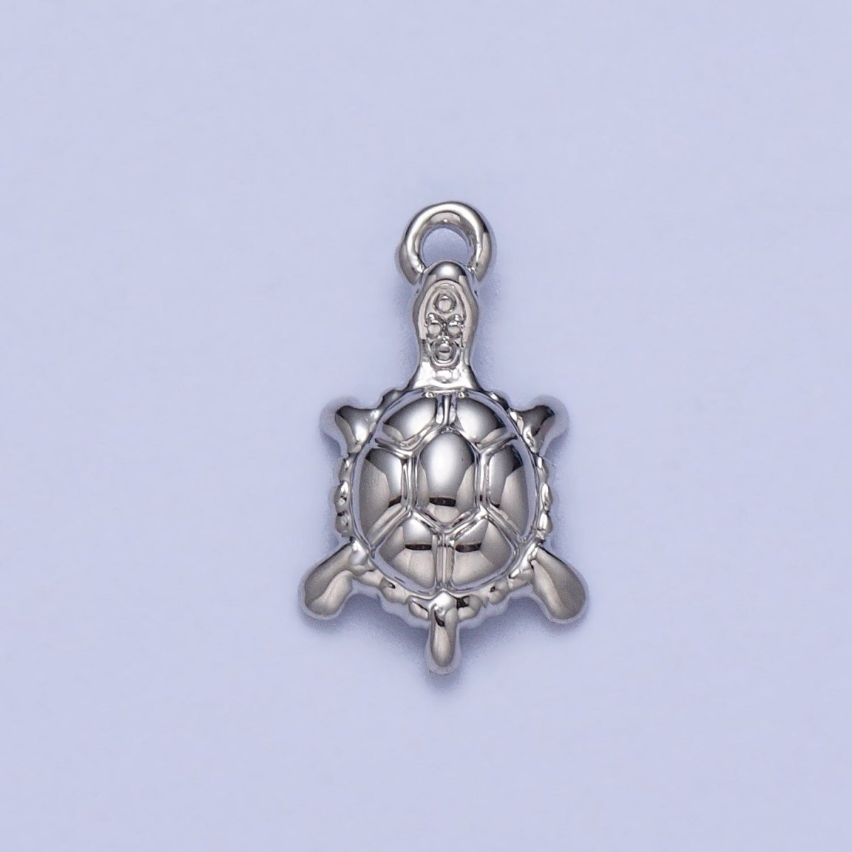 Endangered Sea Turtle Tortoise Puffed Ocean Animal Add-On Charm in Gold & Silver | AC042 AC043 - DLUXCA
