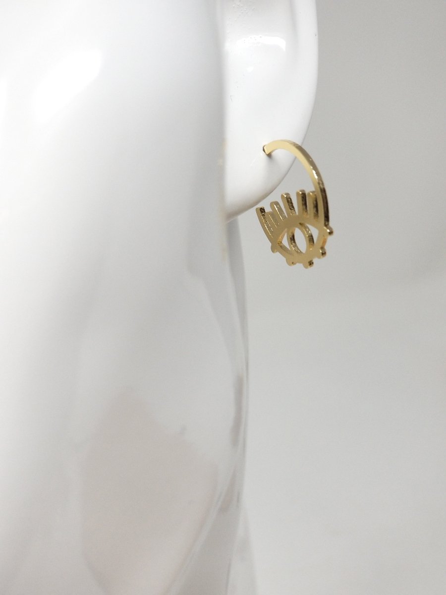 Evil Eye Earring Nickel free, Lead Free 14K gold filled 20mm Hoops earring | K-262 - DLUXCA