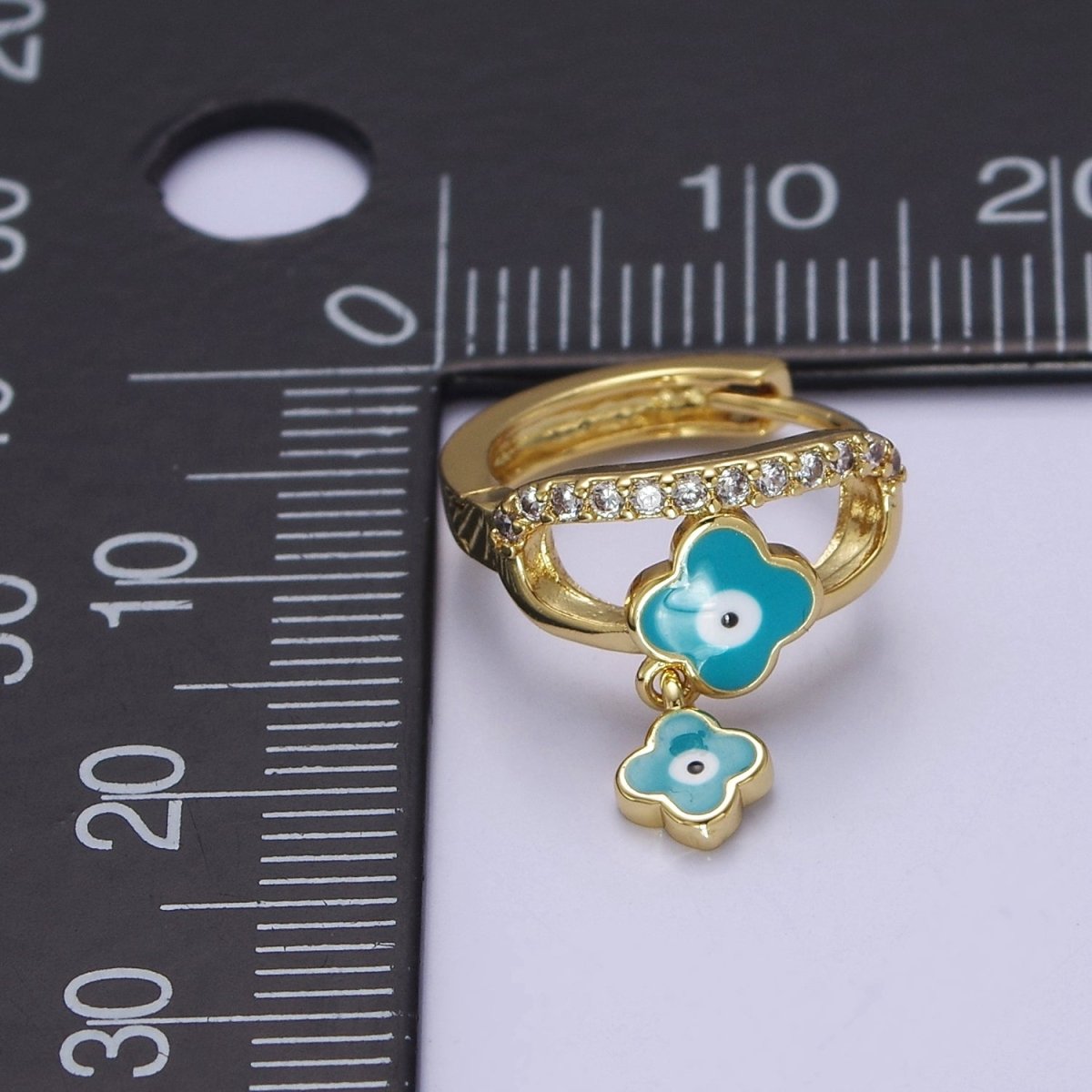 Evil Eye Gold Hoop Earrings for Women Dainty Gold Hoop Lightweight Earrings for Girls T-406 ~ T-408 - DLUXCA