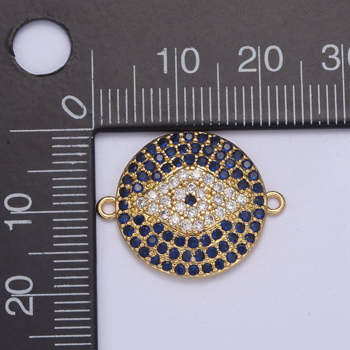 Eye Connector, Micro-pavé CZ Eye Charm, 14K Gold Filled Link connector, DIY Jewelry Accessories F-147 - DLUXCA