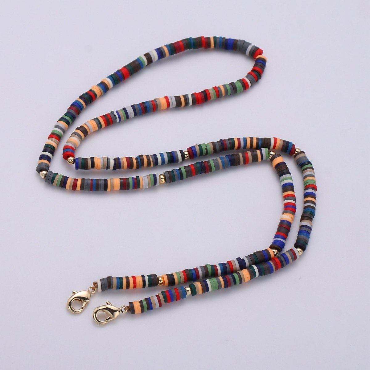 Face Mask Lanyard, Beaded Mask Necklace, Colorful Face Mask Chain, Face Mask Holder, Heishi Bead Mask, Facemask Lanyard Mask Holder Chain - DLUXCA