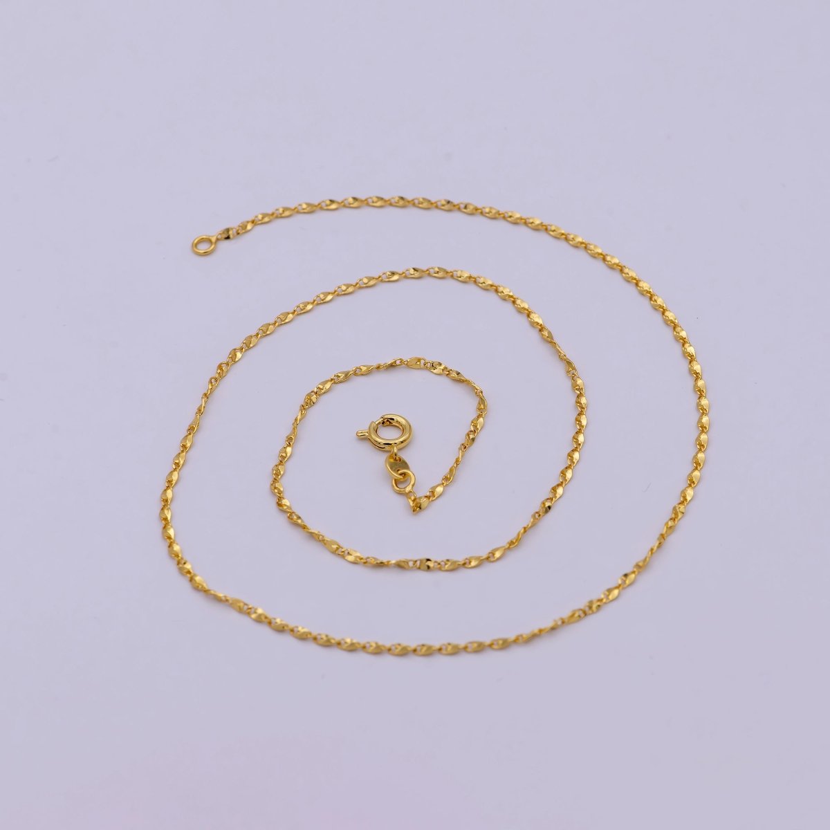 Fancy Link Chain Necklace 18 Inch Ready To wear 24k Gold Filled Chain | WA-537 Clearance Pricing - DLUXCA