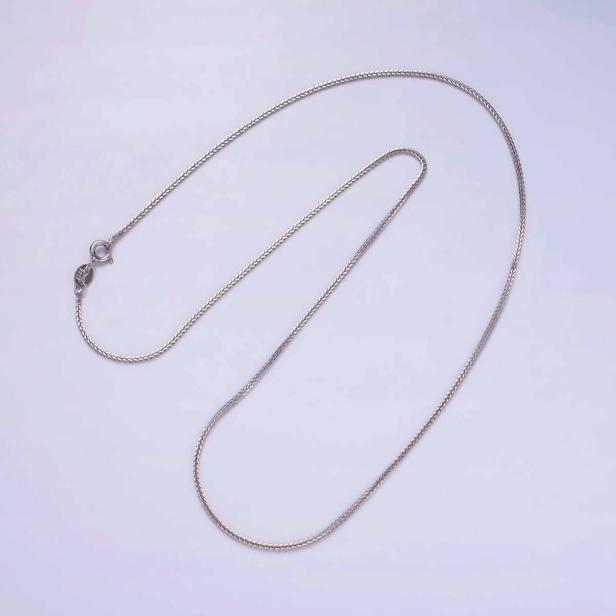 Fine S925 Sterling Silver 0.8mm Espiga Wheat Chain 18.5 inch Chain Necklace | WA-2161 Clearance Pricing - DLUXCA