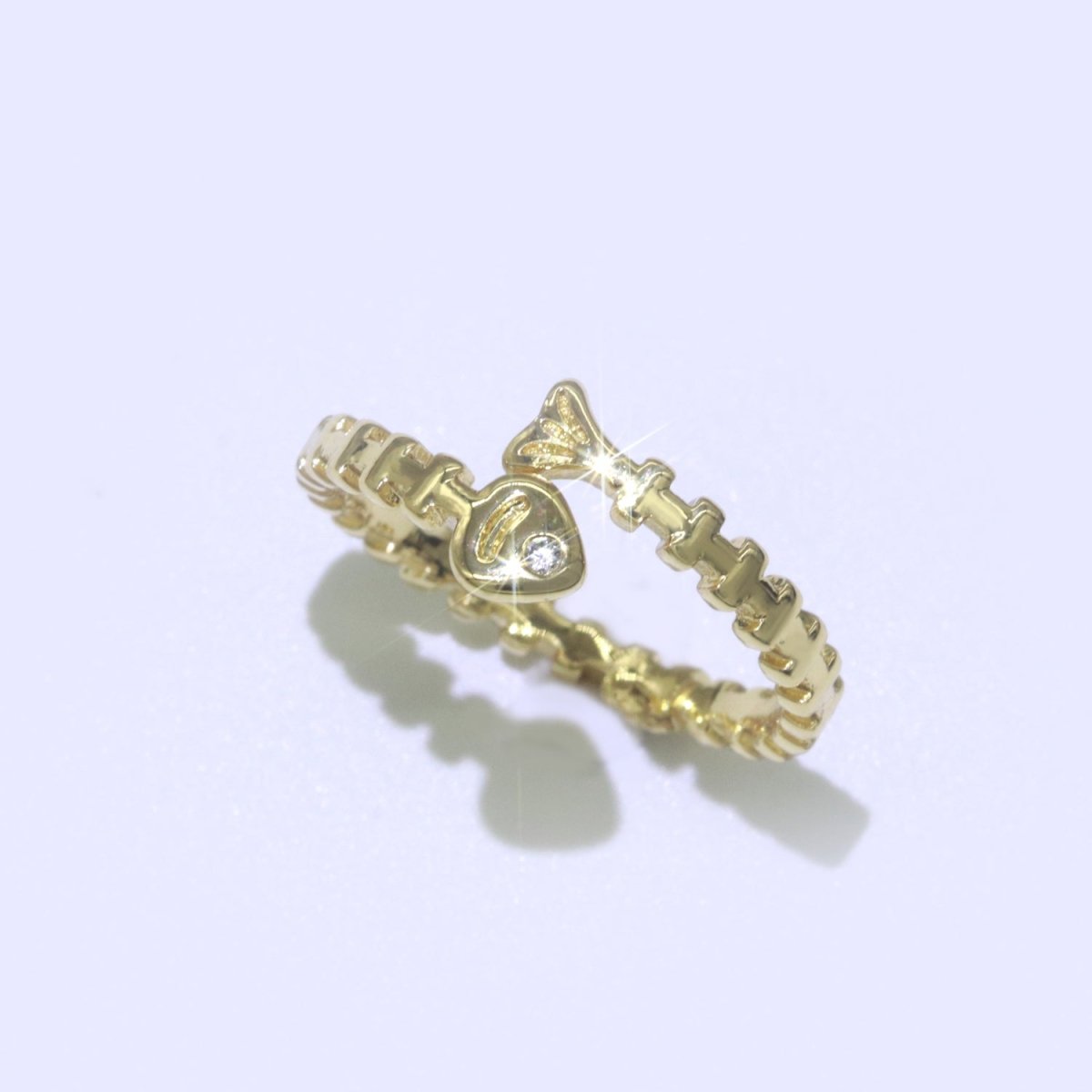 Fish Bone Ring Gold Filled Skeleton Ring Fish Jewelry Dainty Open Adjustable Ring O-436 - DLUXCA