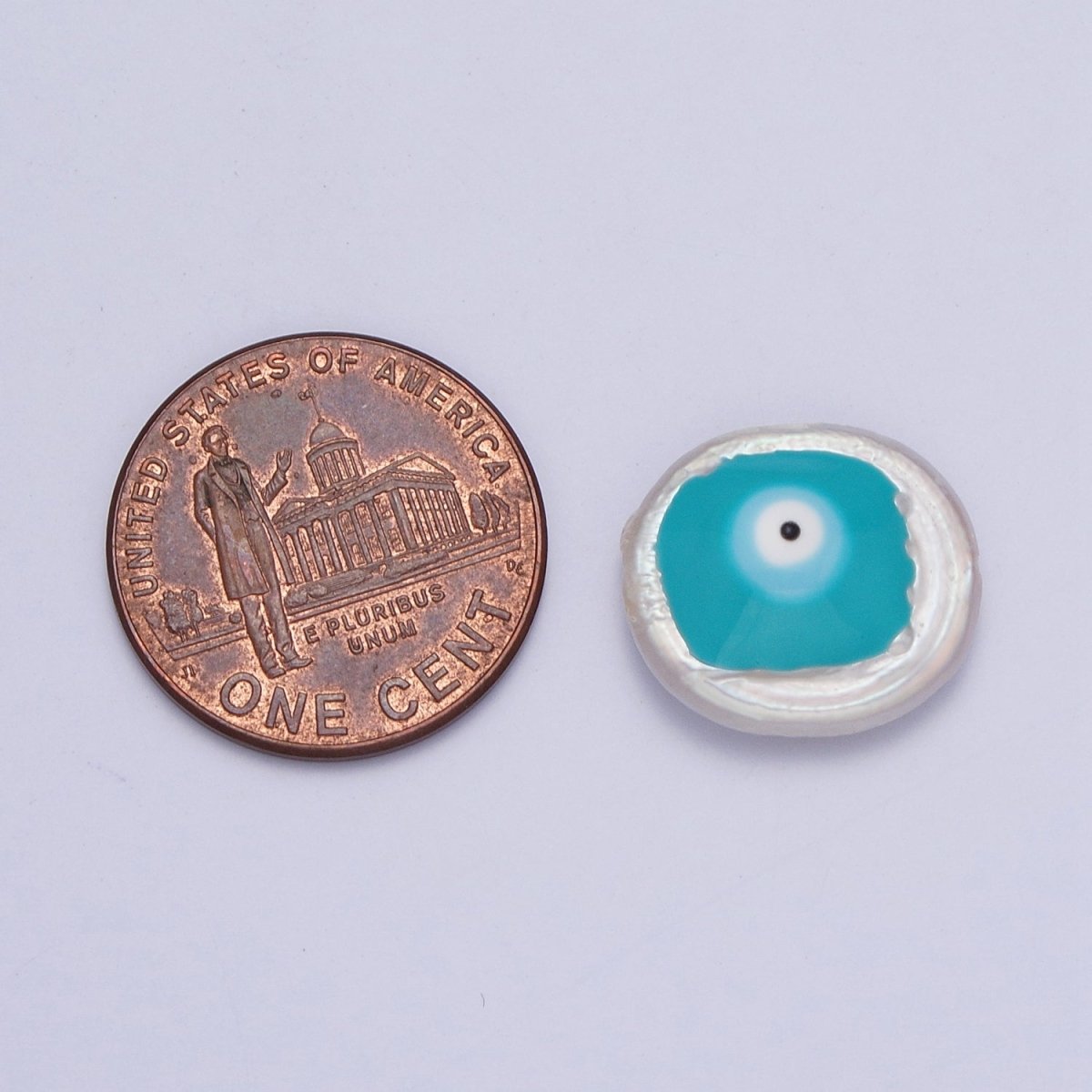 Flat Button Baroque Pearl Beads with Protection Evil Eye Enamel Beads For DIY Jewelry Making | W-920-W-923 - DLUXCA