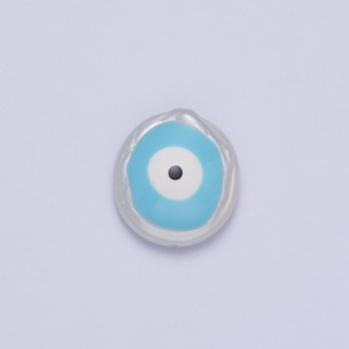 Flat Button Baroque Pearl Beads with Protection Evil Eye Enamel Beads For DIY Jewelry Making | W-920-W-923 - DLUXCA