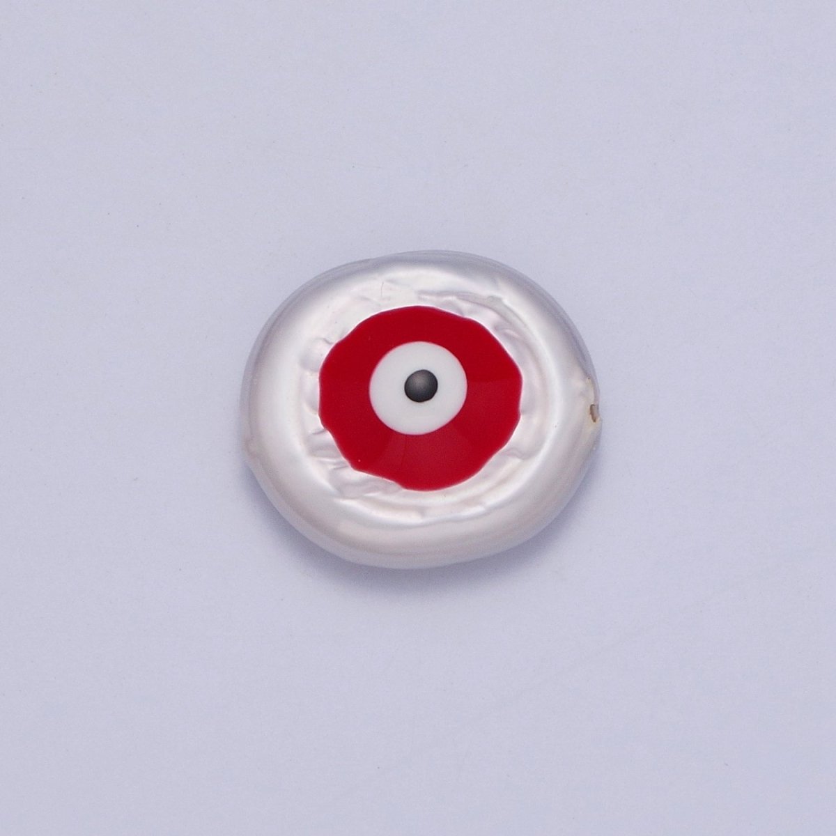 Flat Button Baroque Pearl Beads with Protection Evil Eye Enamel Beads For DIY Jewelry Making | W-920-W-923 - DLUXCA
