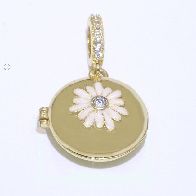 Flower Gold Filled Round Pendants J-864 J-865 - DLUXCA