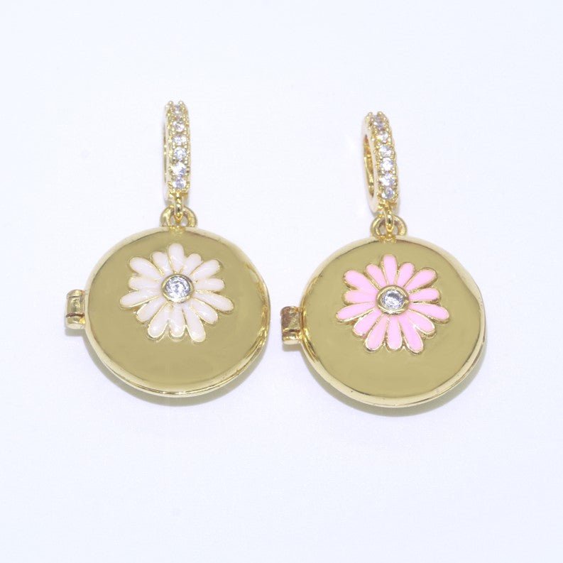 Flower Gold Filled Round Pendants J-864 J-865 - DLUXCA