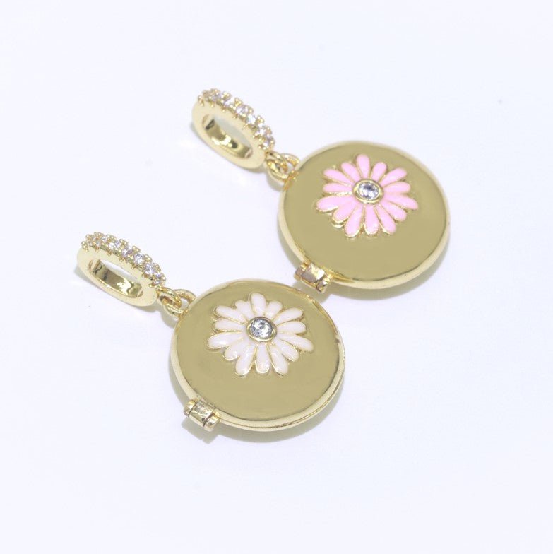 Flower Gold Filled Round Pendants J-864 J-865 - DLUXCA