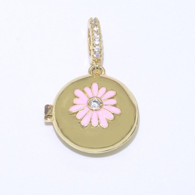 Flower Gold Filled Round Pendants J-864 J-865 - DLUXCA