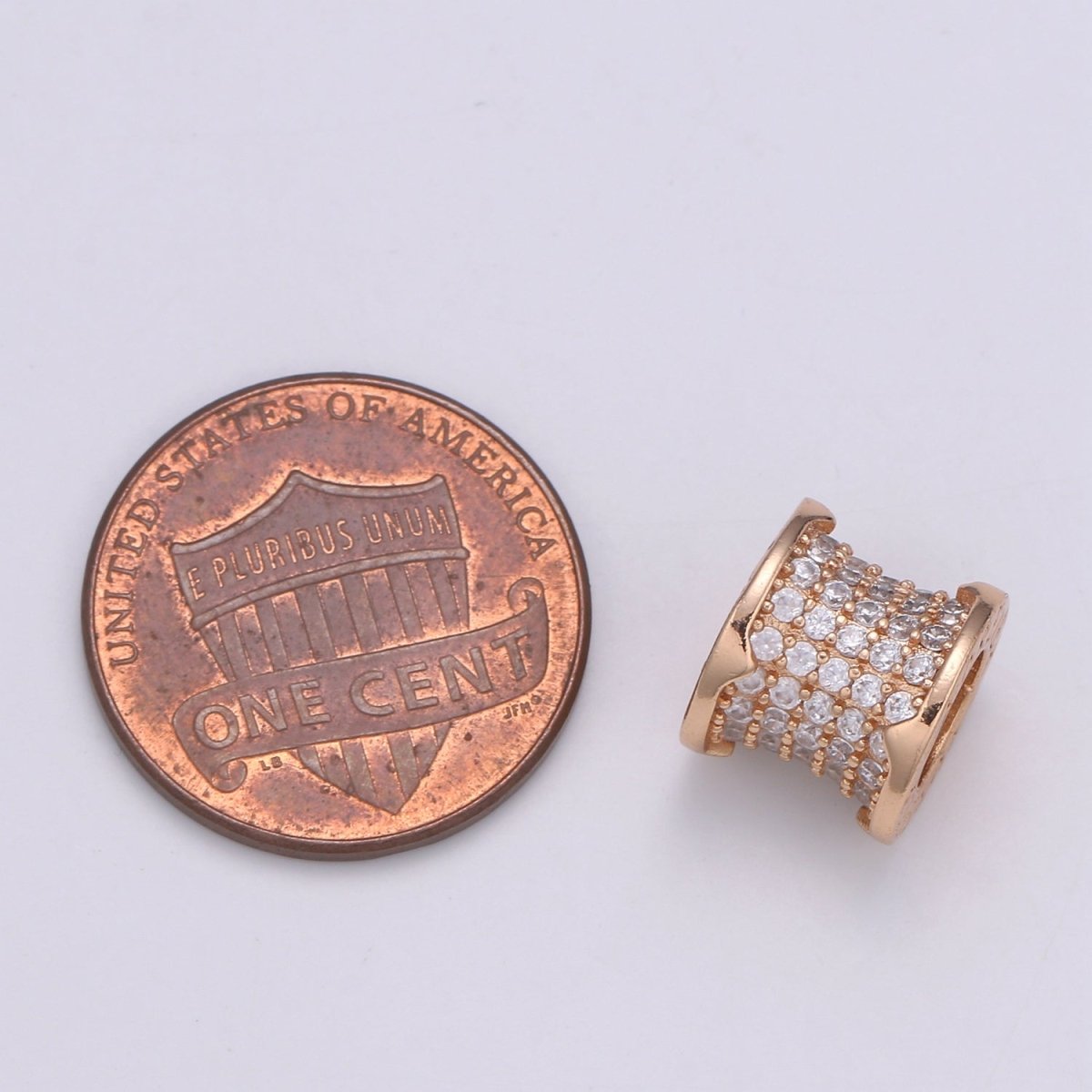Forever Rose Gold Filled Tube beads, clear Micro Pave Bead / CZ Bead / Cubic Zirconia tube beads For Bracelet Necklace Charm Bracelet Supply B-399 - DLUXCA