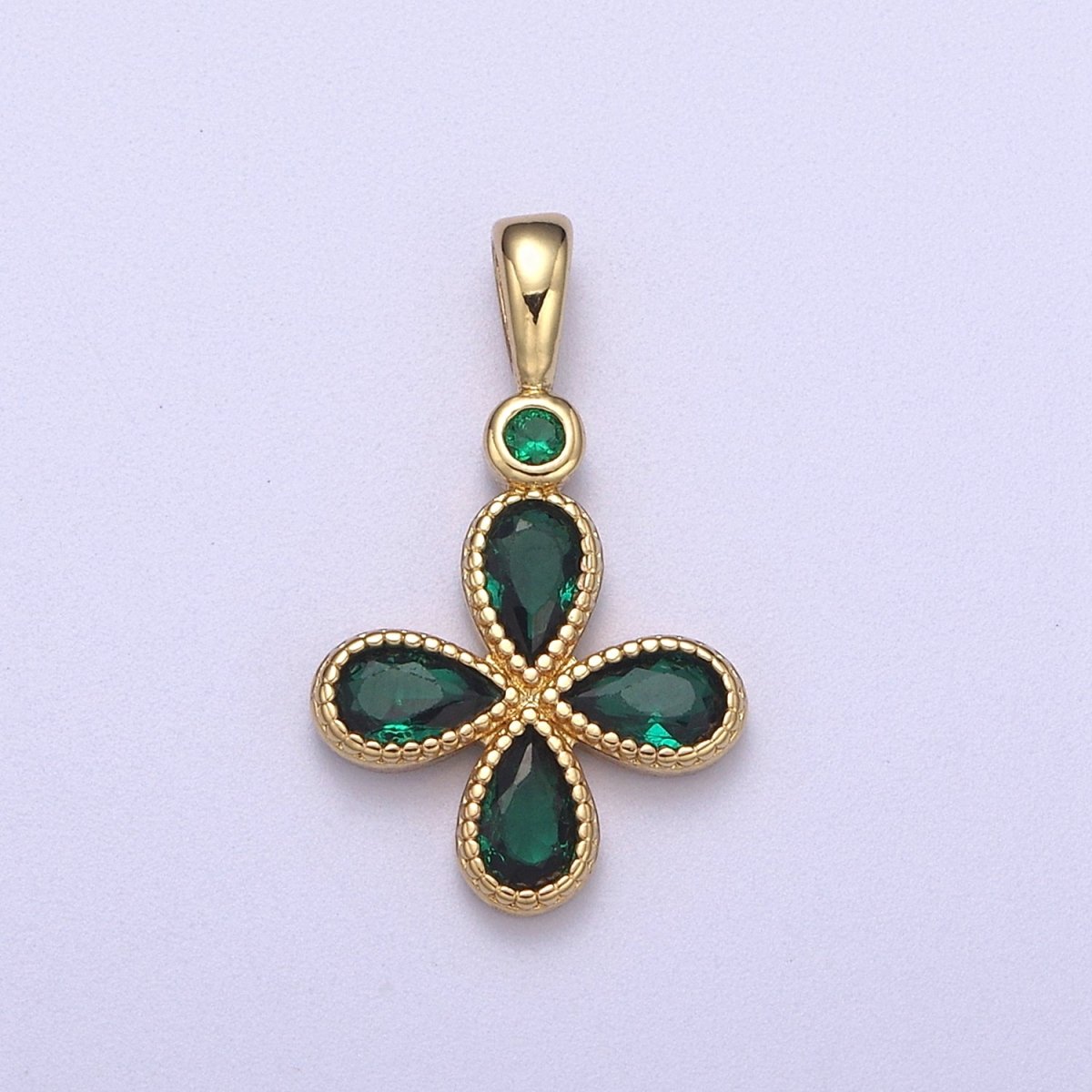 Four Leaf Clover Gold Filled lucky charm pendant necklace good luck charm H-131 H-135 - DLUXCA