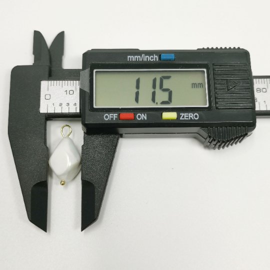 Freeform Pearl Charm Gold Smooth Natural White Shell Nugget Pearl pendant - Measuring 10-12mm P-1573 P-1574 - DLUXCA