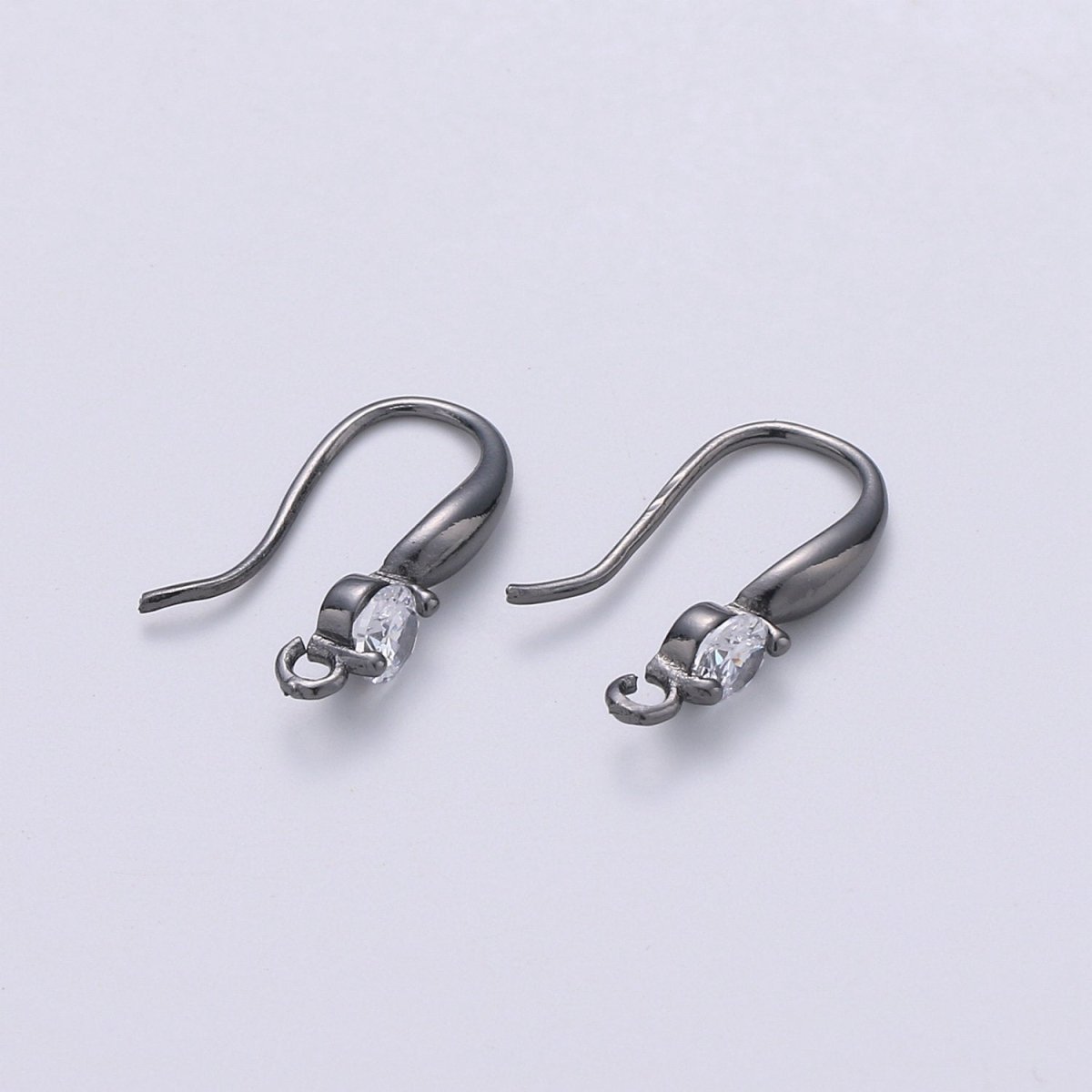 French Hook Earrings in Gold, French Hook Earrings / Gold Hook Ear Wires w/ Cz / French Hook / Earrings Craft K-822 K-823 - DLUXCA