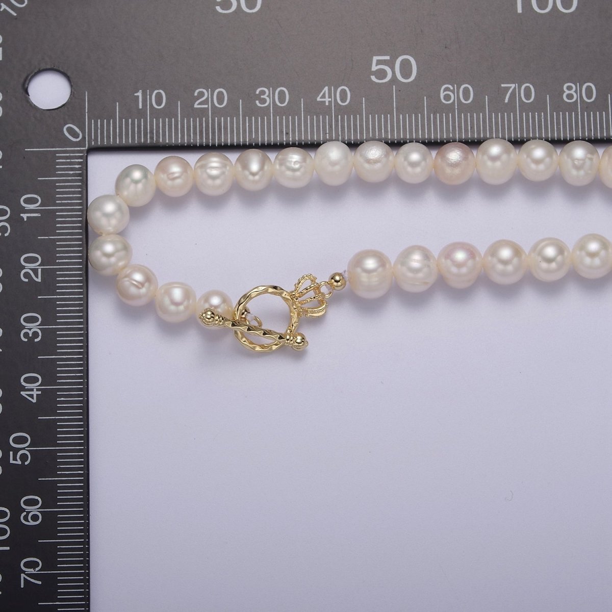 Fresh Water Pearl necklace, T bar necklace, toggle bar necklace, dainty gold necklace, layering necklace, pearl jewelry | WA-869 WA-1161 Clearance Pricing - DLUXCA
