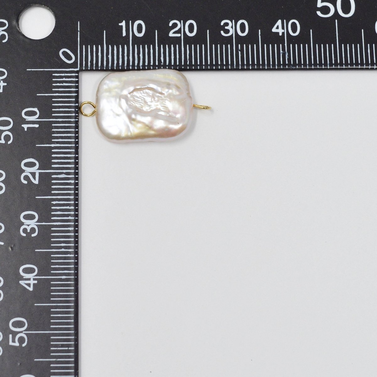 Freshwater Pearl Freeform Rectangle Pearl Connectors P-1806 - DLUXCA