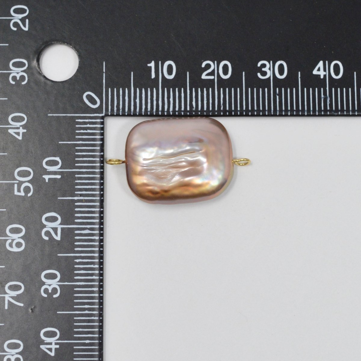 Freshwater Pearl Purple Pink Rectangle Pearl Connectors P-1804 - DLUXCA