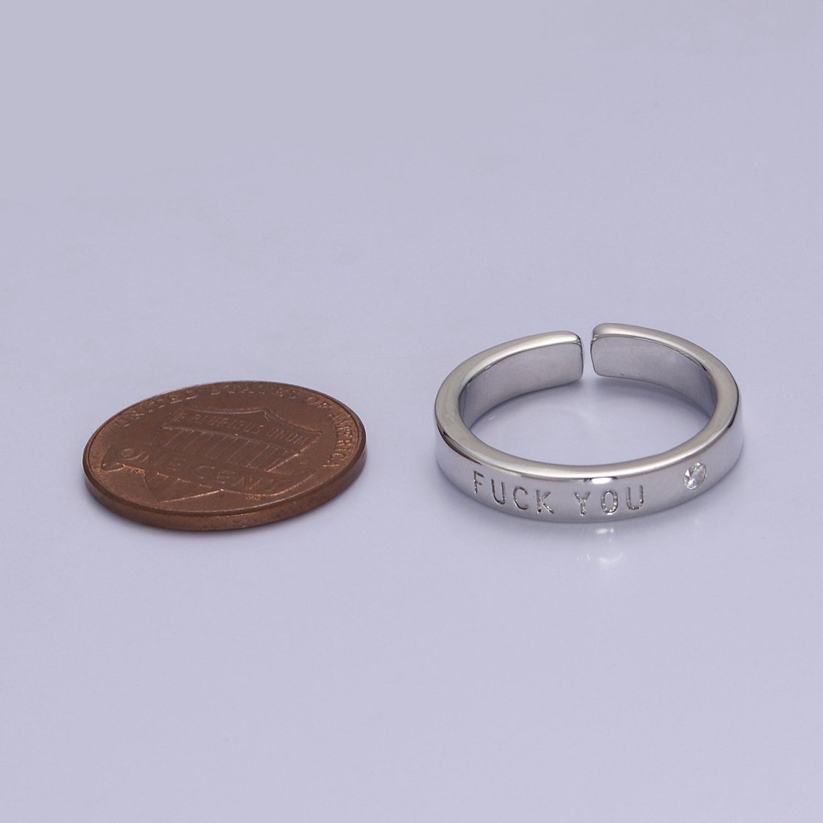 Fuck You Ring statement women ring FU f*ck Silver Band Ring O-2074 - DLUXCA