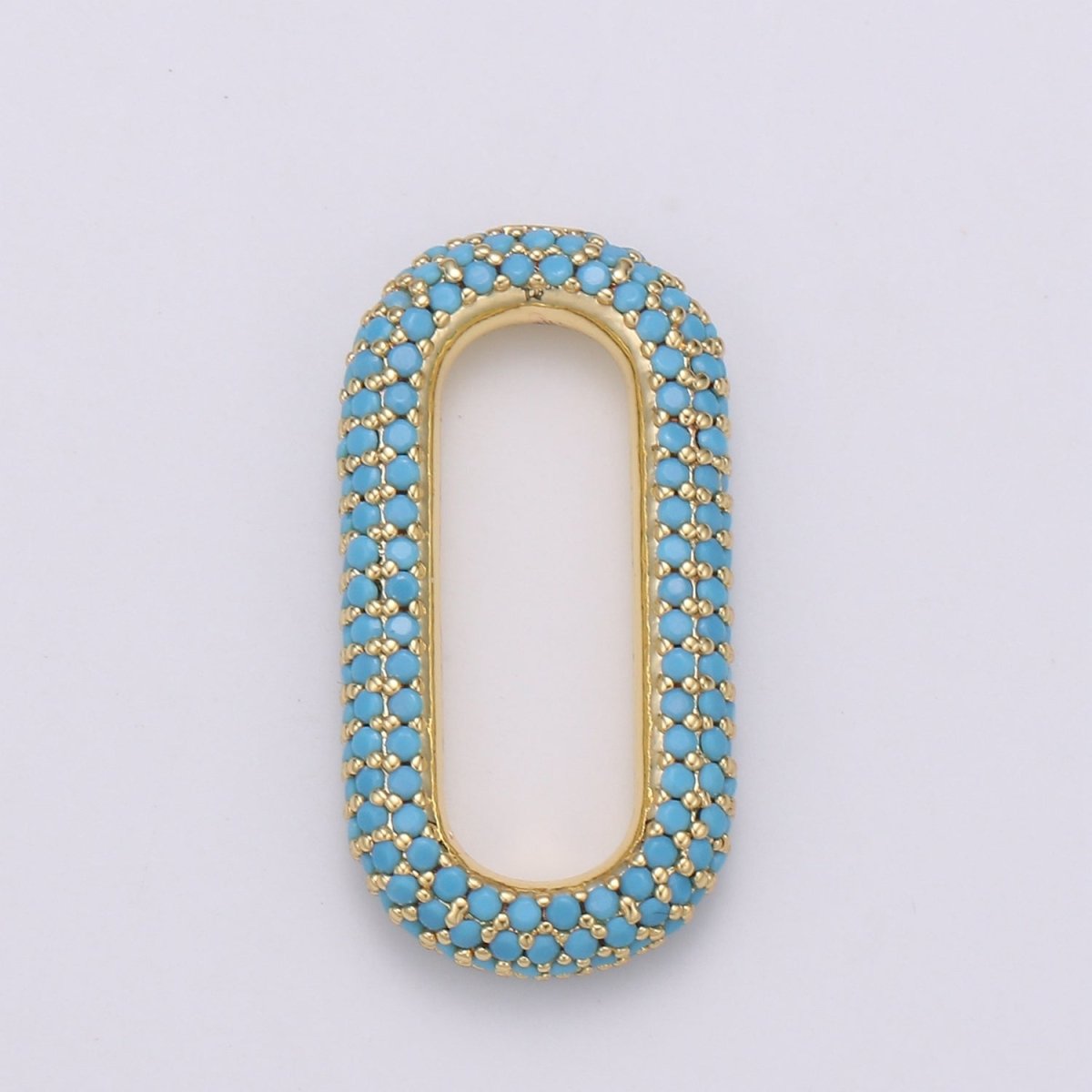 Fully CZ Micro Pave Paper Clip Link Connector links for Chain Connector for Bracelet Necklace Chain Connector L-119~L-124 - DLUXCA