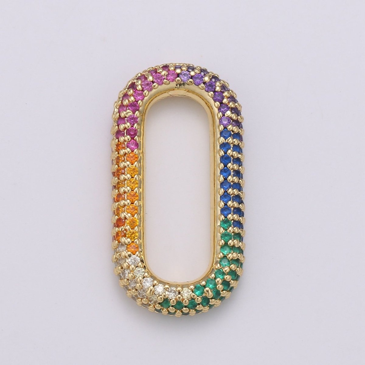 Fully CZ Micro Pave Paper Clip Link Connector links for Chain Connector for Bracelet Necklace Chain Connector L-119~L-124 - DLUXCA