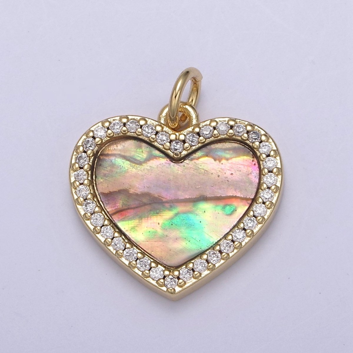 Gemstone Heart Charm, Boho Heart Pendant for Necklace, Turquoise Heart Pendant, Malachite Heart Pendant, Tiger Eye Pearl Abalone Heart Charm for Jewelry Making N-896 - N-900 - DLUXCA