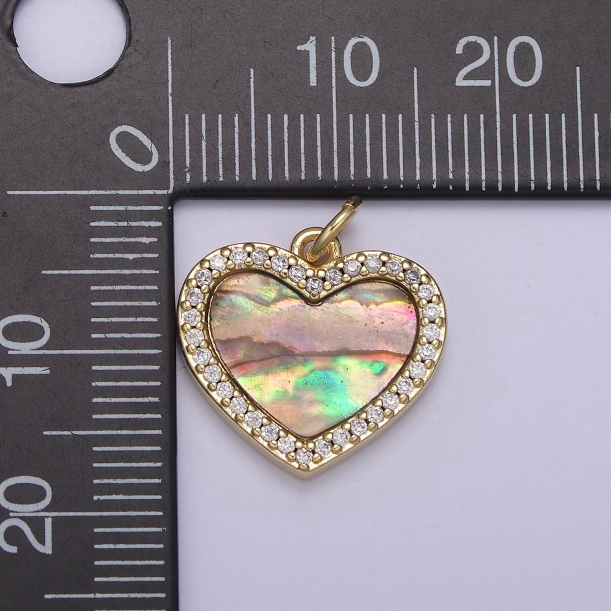 Gemstone Heart Charm, Boho Heart Pendant for Necklace, Turquoise Heart Pendant, Malachite Heart Pendant, Tiger Eye Pearl Abalone Heart Charm for Jewelry Making N-896 - N-900 - DLUXCA