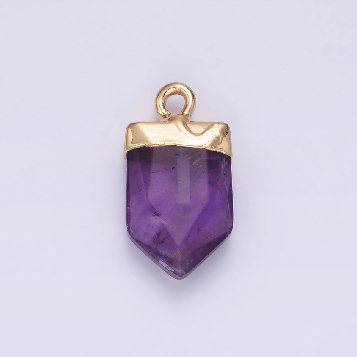 Gemstone Pointed Pendant Stone Crystal, Amethyst, Quartz, Labradorite, Amazonite, Teal Gold Plated N1728 N1729 N1730 N1731 N1732 - DLUXCA