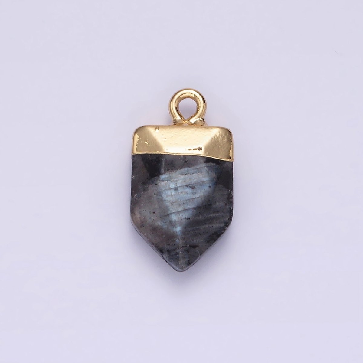 Gemstone Pointed Pendant Stone Crystal, Amethyst, Quartz, Labradorite, Amazonite, Teal Gold Plated N1728 N1729 N1730 N1731 N1732 - DLUXCA