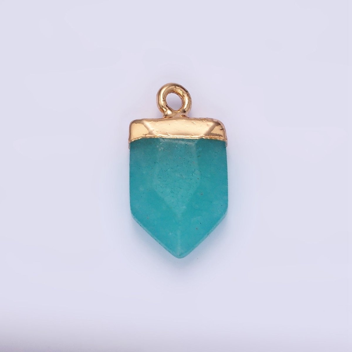 Gemstone Pointed Pendant Stone Crystal, Amethyst, Quartz, Labradorite, Amazonite, Teal Gold Plated N1728 N1729 N1730 N1731 N1732 - DLUXCA
