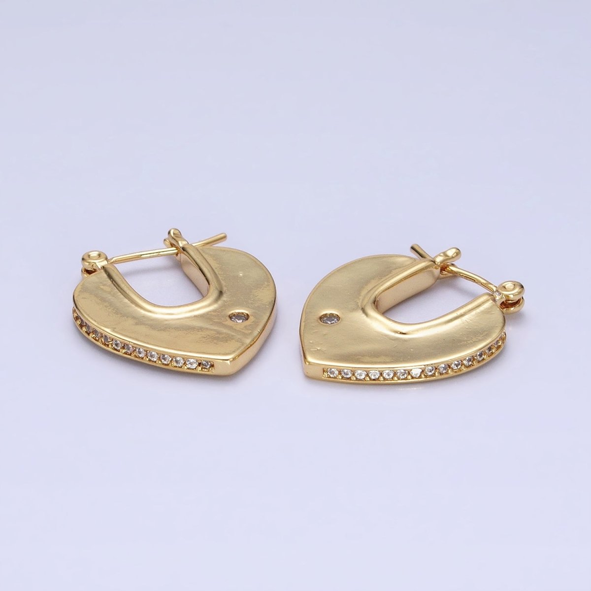 Geometric Hoops Heart Triangle Hoop Earrings Statement Jewelry 14k Gold Filled Earrings AB727 AB728 - DLUXCA