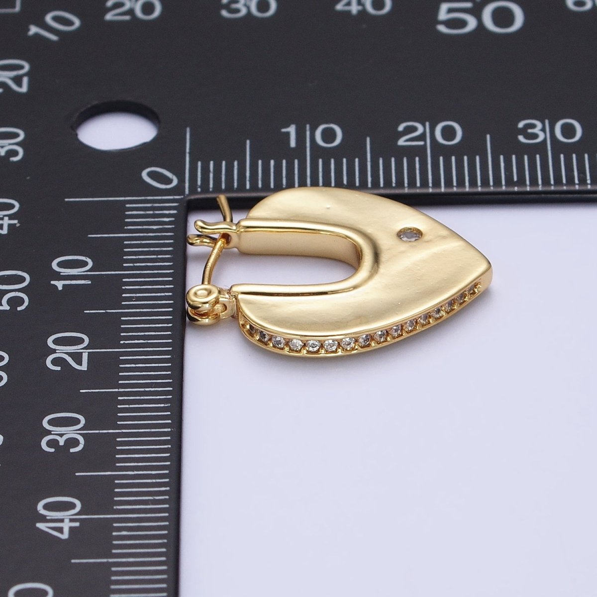 Geometric Hoops Heart Triangle Hoop Earrings Statement Jewelry 14k Gold Filled Earrings AB727 AB728 - DLUXCA