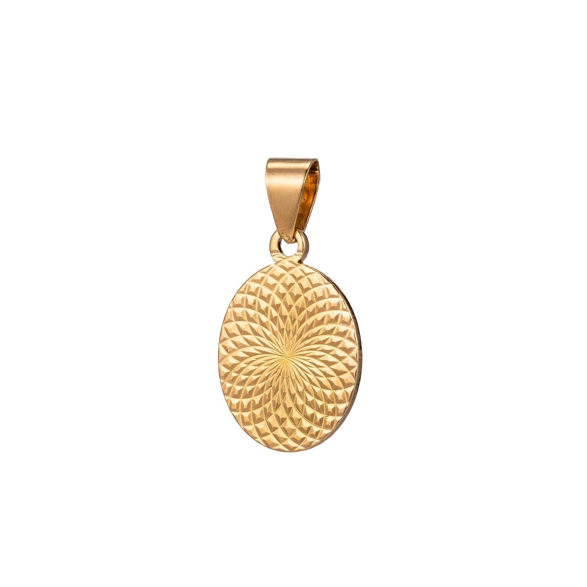 Geometric Jewelry Findings Oval Pendant - Gold Filled Oval Pendant - Necklace Findings - Jewelry Supplies H-901 - DLUXCA