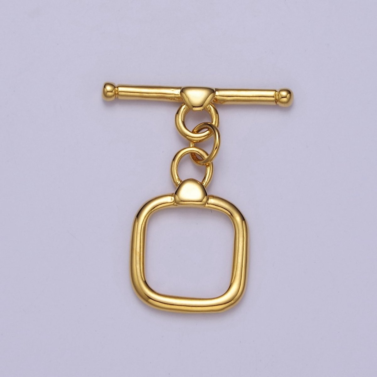 Geometric Square Toggle Clasp Connector, 24k Gold Filled Toggle Clasp, Jewelry End Clasp for Bracelet, Necklace Closure L-687 L-688 L-689 - DLUXCA