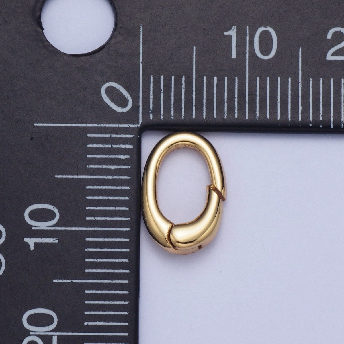 Gold 12x8mm Spring Gate Ring Rectangular Oval Closure Clasps Findings For Jewelry Making L-915 - DLUXCA