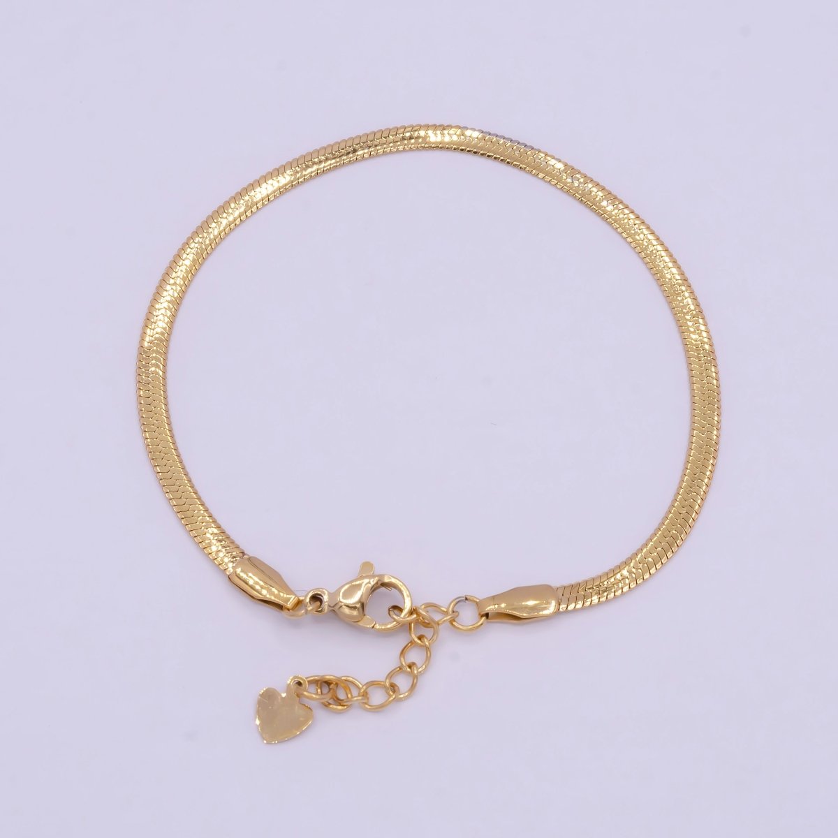 Gold 3mm 4mm 5mm Herringbone Snake Chain Bracelet For Wholesale Bracelet Jewelry Making Supply | WA-924 WA-925 WA-926 Clearance Pricing - DLUXCA