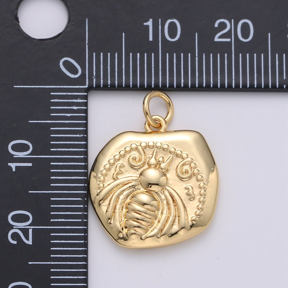 Gold Artemis Bee Coin Charm | Ancient Greek Coin Replica Pendant 14k Gold Filled Ephesus Bee Pendant Necklace | Roman Coin Jewelry Supply D-287 D-288 - DLUXCA