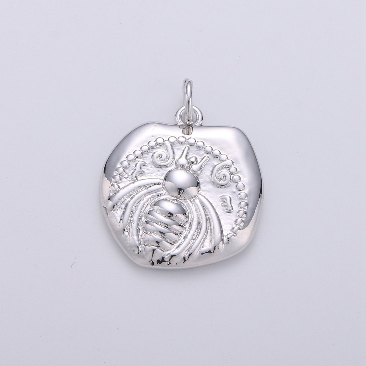 Gold Artemis Bee Coin Charm | Ancient Greek Coin Replica Pendant 14k Gold Filled Ephesus Bee Pendant Necklace | Roman Coin Jewelry Supply D-287 D-288 - DLUXCA